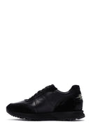 Men's Black Leather Suede Detailed Sneaker | Derimod