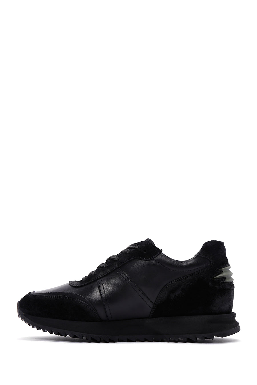 Men's Black Leather Suede Detailed Sneaker