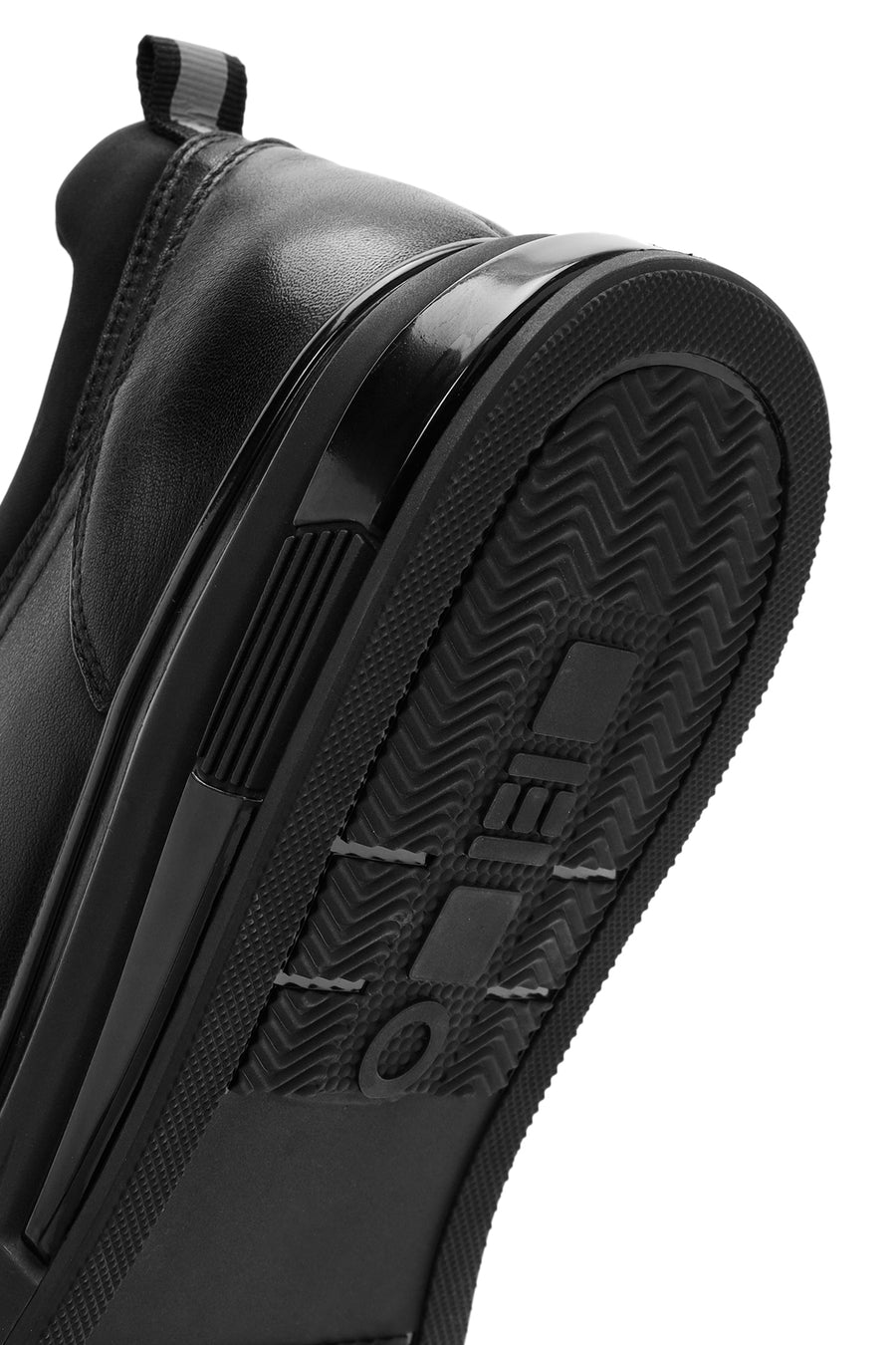 Erkek Siyah Bağcıklı Deri Sneaker