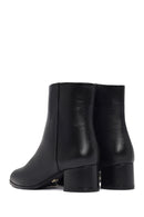 Woman Black Zippered Low Heeled Shoes Leather Boat | Derimod