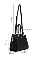 Woman Black Long-Strap Croc-Embossed Shoulder Bag | Derimod