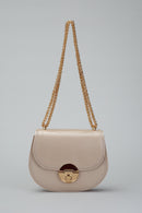 Beige Women's Leather Shoulder Bag with Chain Handle | Derimod