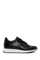 Men's Black Thick Sole Leather Casual Sneaker | Derimod