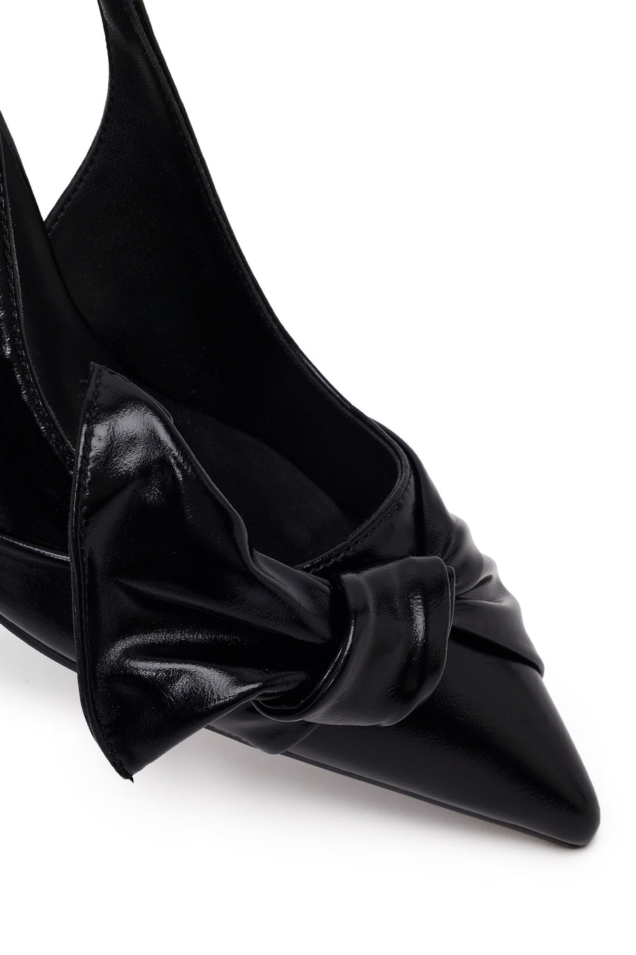 Women's Black Open Back Thin Heeled Shoes