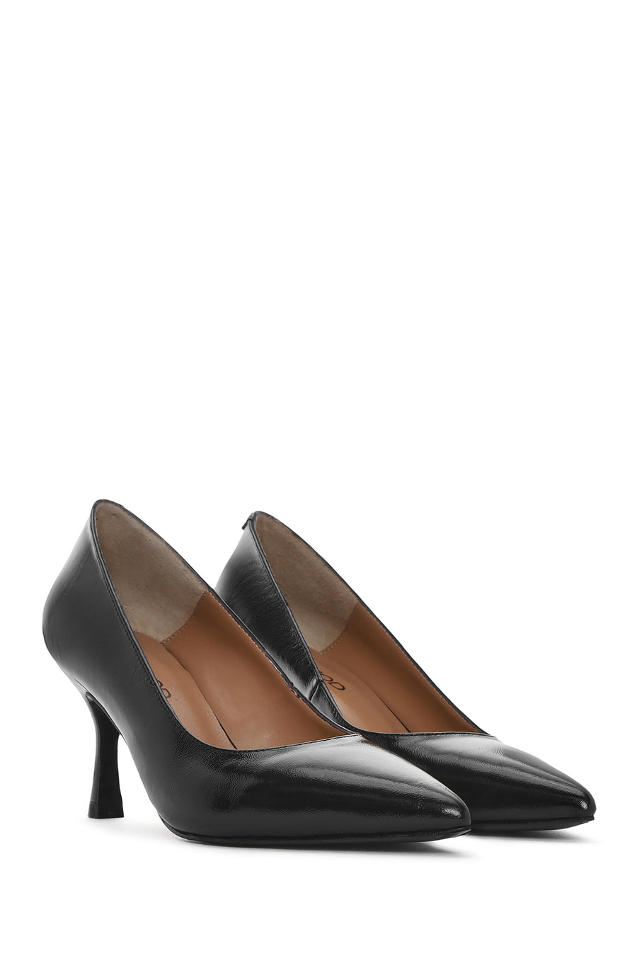 Women's Black Thin Heel Patent Leather Stiletto