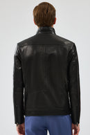 Xavier Men's Black Leather Jacket | Derimod