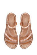 Women's Pink Back Strap Stoned Sandals | Derimod