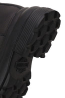 Harley Davidson Woman Black Lensors Zip Closure Thick-Soled Leather Combat Boots | Derimod