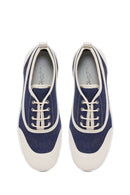 Kadın Mavi Bağcıklı Jean Deri Sneaker | Derimod
