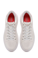 Women's White Lace-Up Thick Soled Sneaker | Derimod