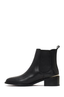 Woman Black Leather Chelsea Boots | Derimod