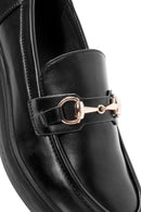 Woman Black Buckled Masculine Loafer | Derimod
