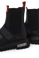 Harley Davidson Woman Gray Nefud Thick-Sole Leather Chelsea Boots | Derimod