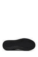 Male Black Lace-Up Thick-Soled Leather Sneaker | Derimod