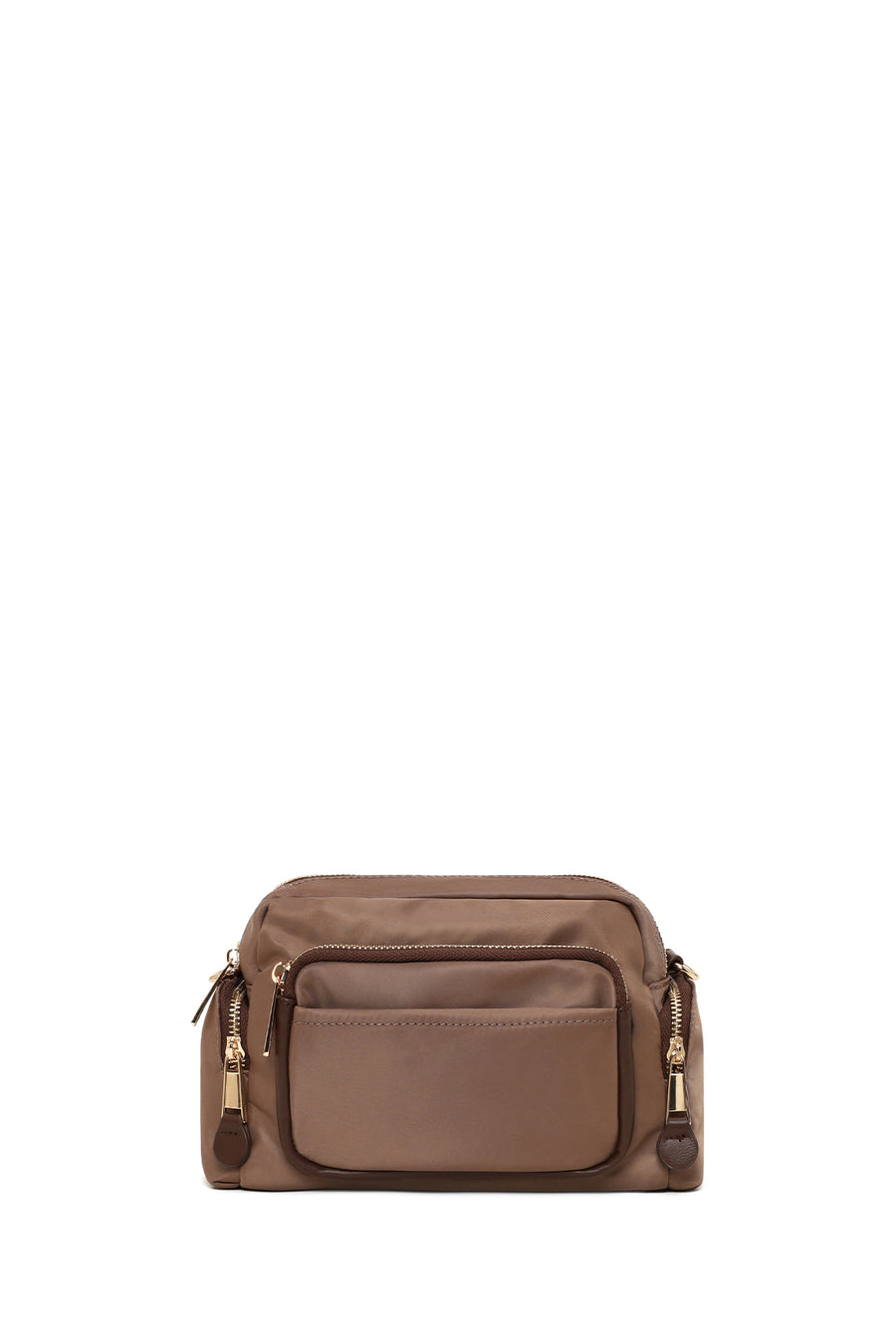 Woman Brown Fabric Mini Crossbody Bag