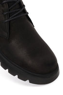 Male Black Lace-up Nubuck Leather Casual Boots | Derimod
