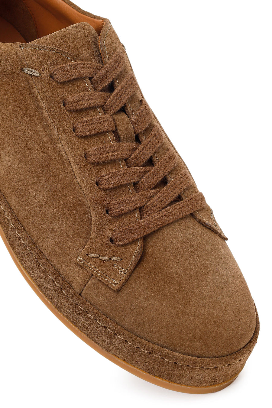 Erkek Vizon Bağcıklı Süet Deri Sneaker