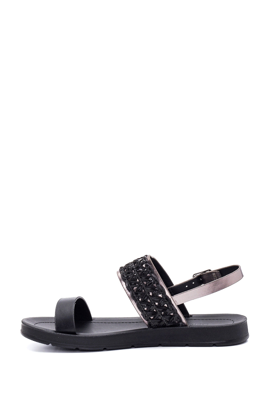 Women's Black Flat Sandals