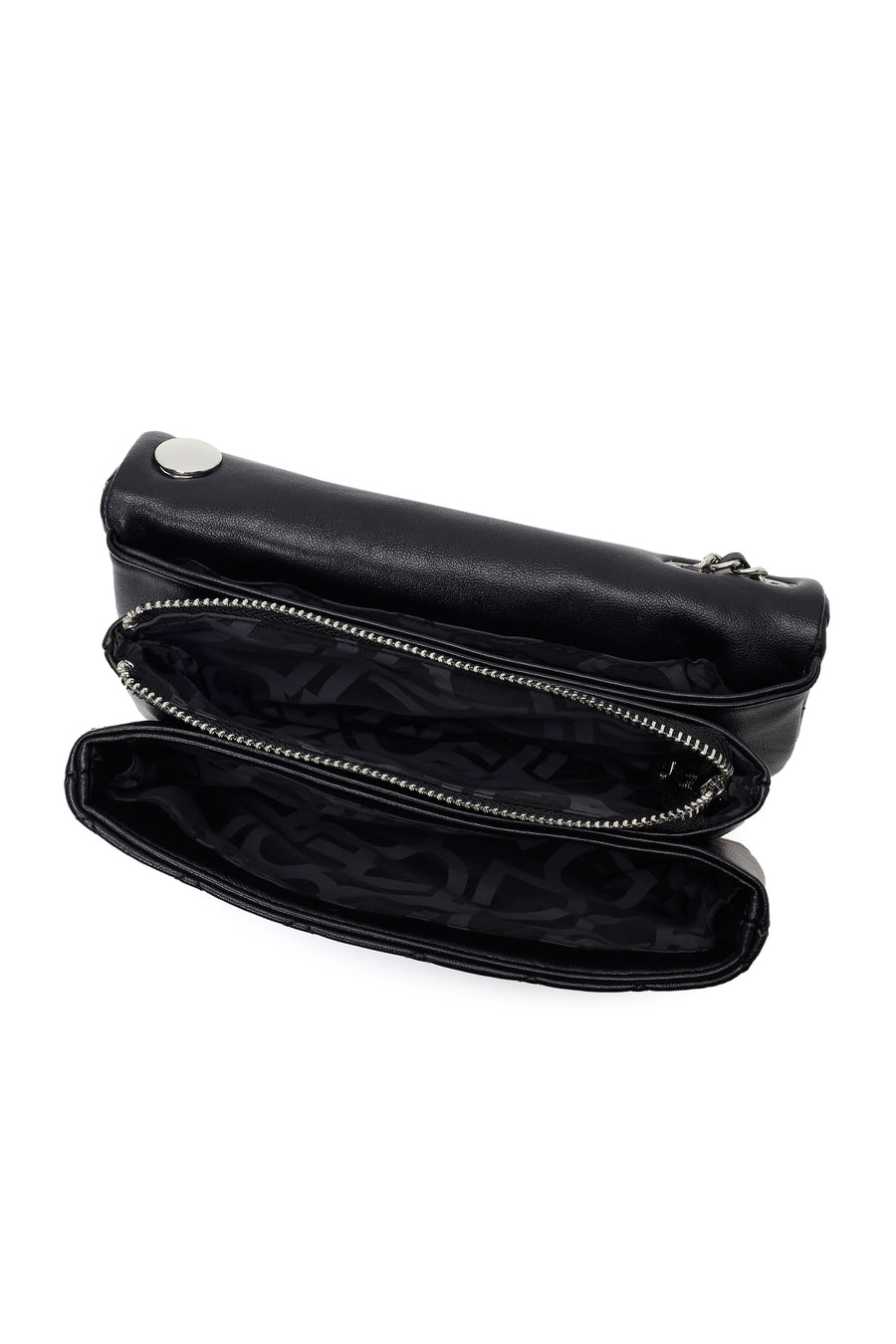 Woman Black Chain Strap Quilted Shoulder Bag