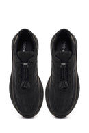 Men's Black Thick-Soled Leather Sneaker | Derimod
