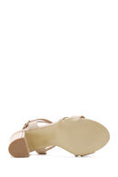 Women's Beige Ankle Strap Chunky Heel Sandals | Derimod