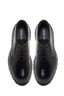 Men's Black Lace-Up Thick-Soled Leather Casual Shoe | Derimod