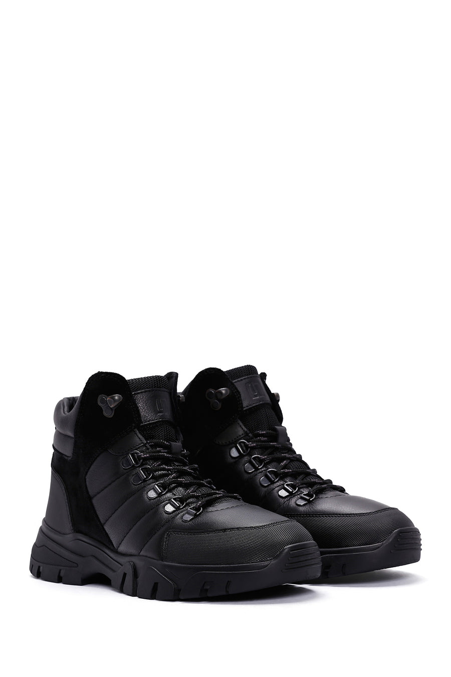 Men's Black Leather Sports Boots