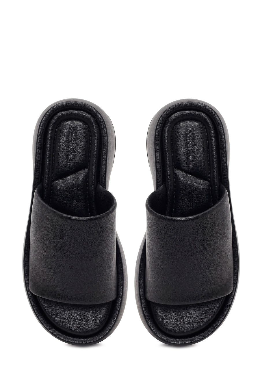 Women's Black Thick Soled Slippers