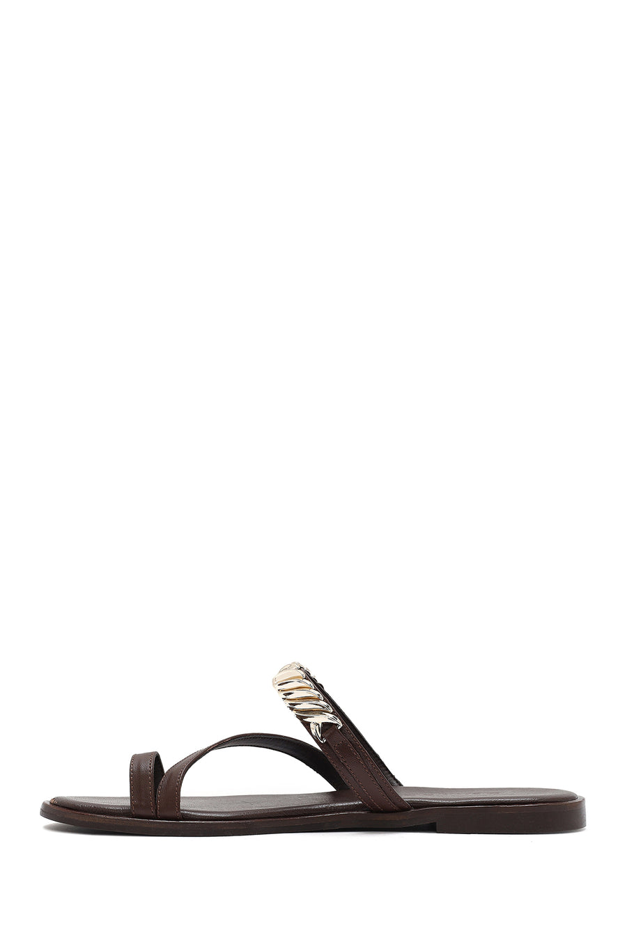 Women's Brown Leather Slippers