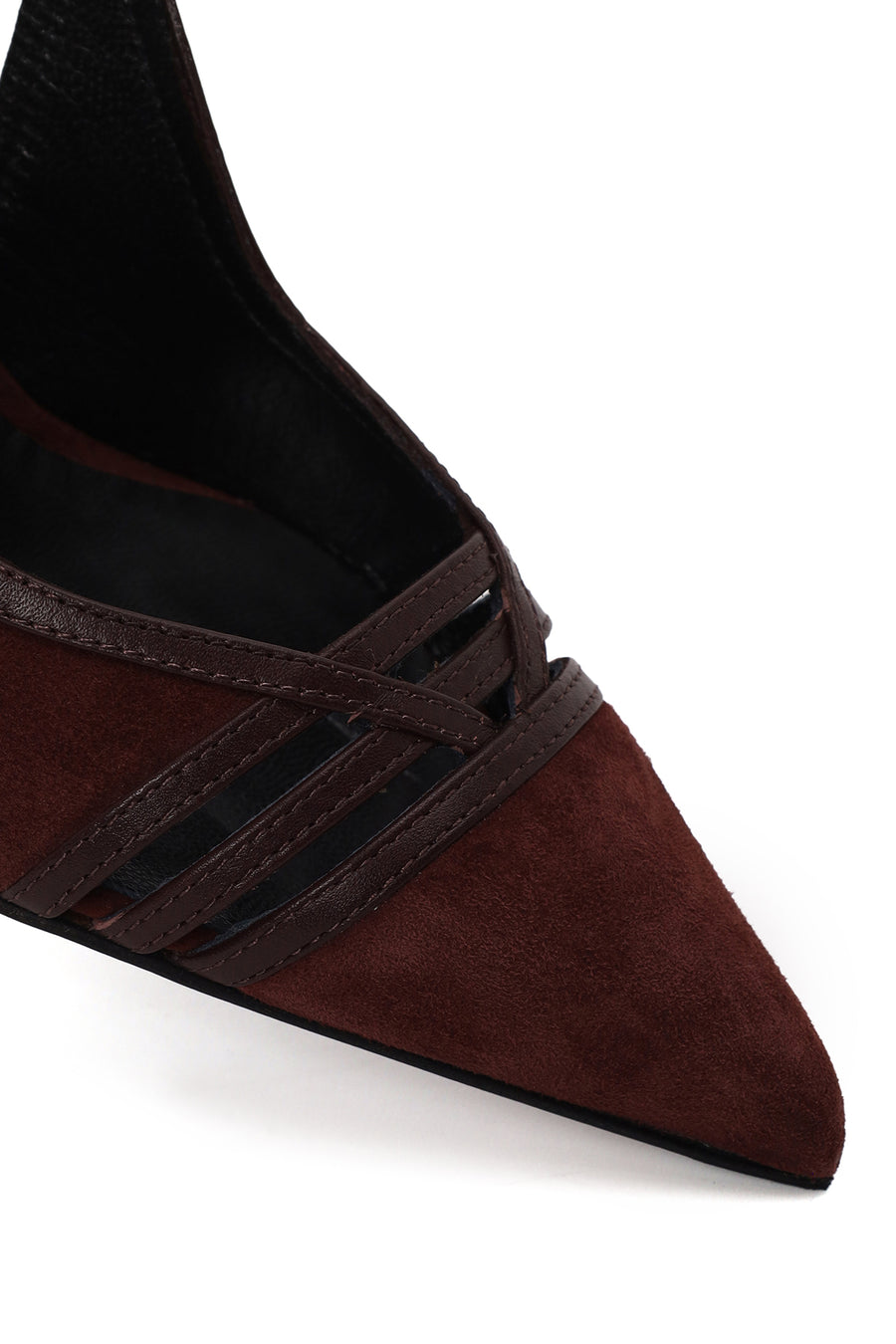 Woman Burgundy Slingback Stiletto Suede Shoes