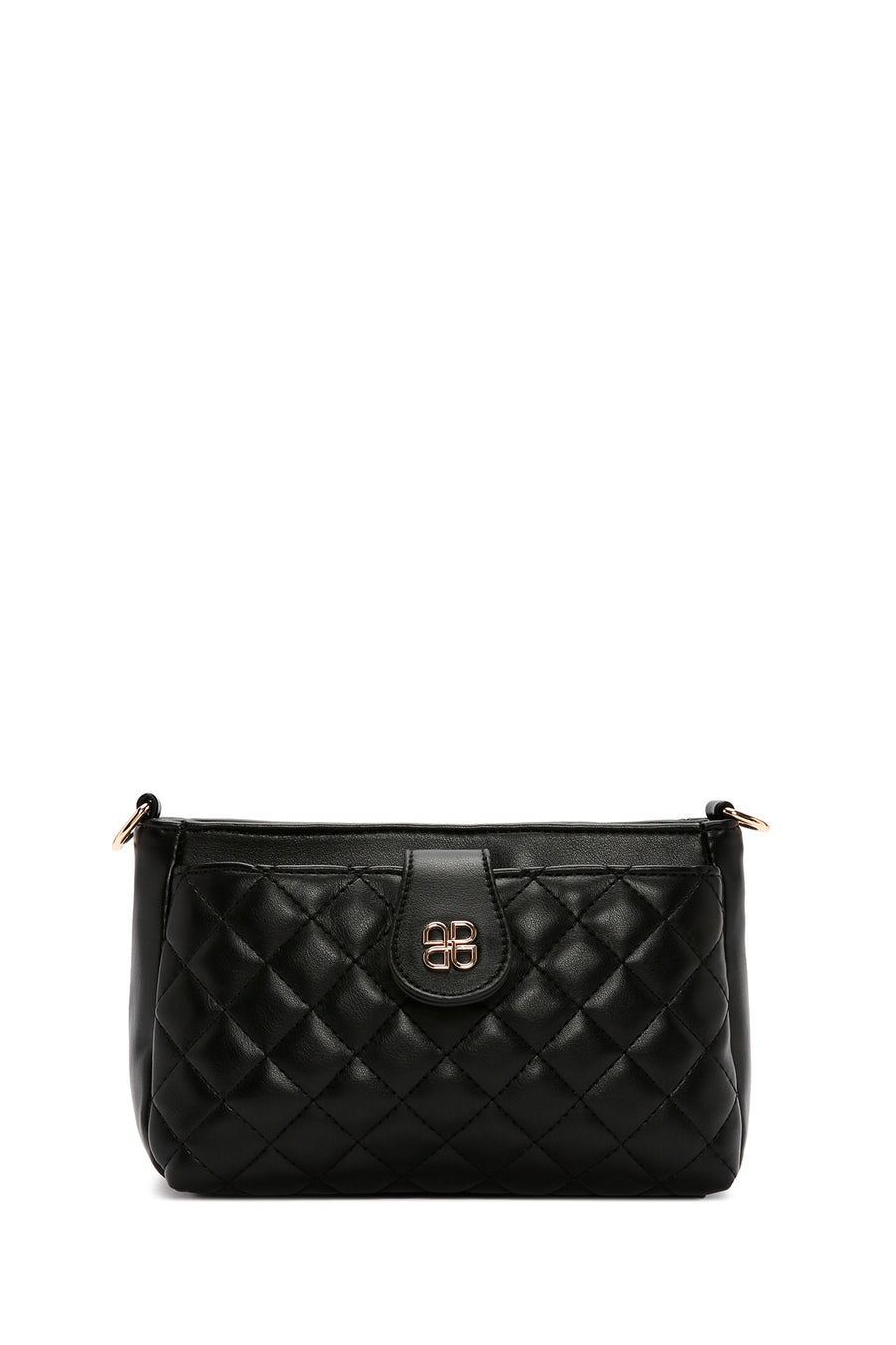 Women's Black Long Strap Quilted Handbag