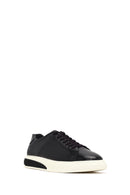 Men's Black Lace-Up Thick-Soled Leather Sneaker | Derimod