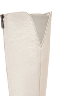 Women's Beige Zippered Leather Boots | Derimod