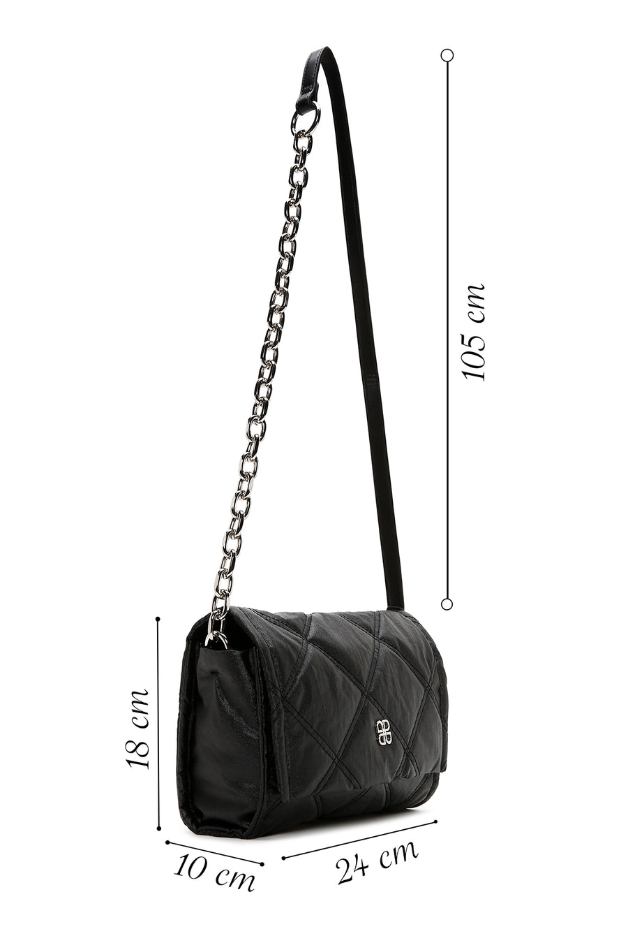 Women's Black Quilted Shoulder Bag