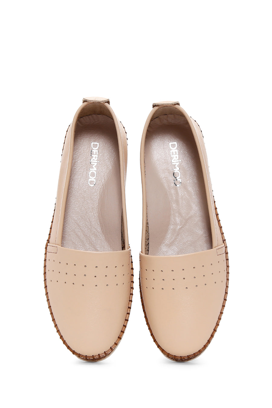 Women's Beige Leather Comfort Loafer