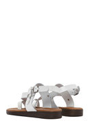 Women's White Flip-Flop Leather Bodrum Sandals | Derimod