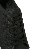 Erkek Siyah Bağcıklı Kalın Tabanlı Deri Sneaker | Derimod