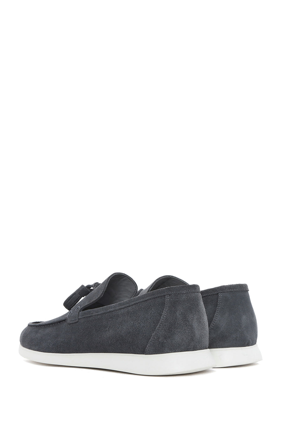 Men's Gray Tassel Suede Leather Casual Loafer