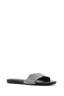 Women's Black Stone Slippers | Derimod