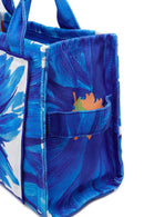 Woman Blue Long Strap Printed Shoulder Bag | Derimod