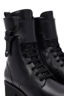 Women's Black Zippered Thick-Soled Leather Ankle Boots | Derimod