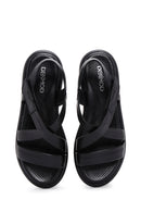 Kadın Siyah Deri Comfort Sandalet | Derimod