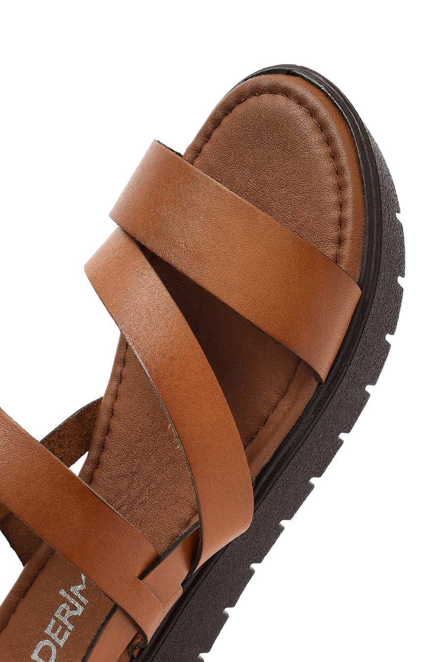 Women's Tan Thick Soled Leather Bodrum Sandals