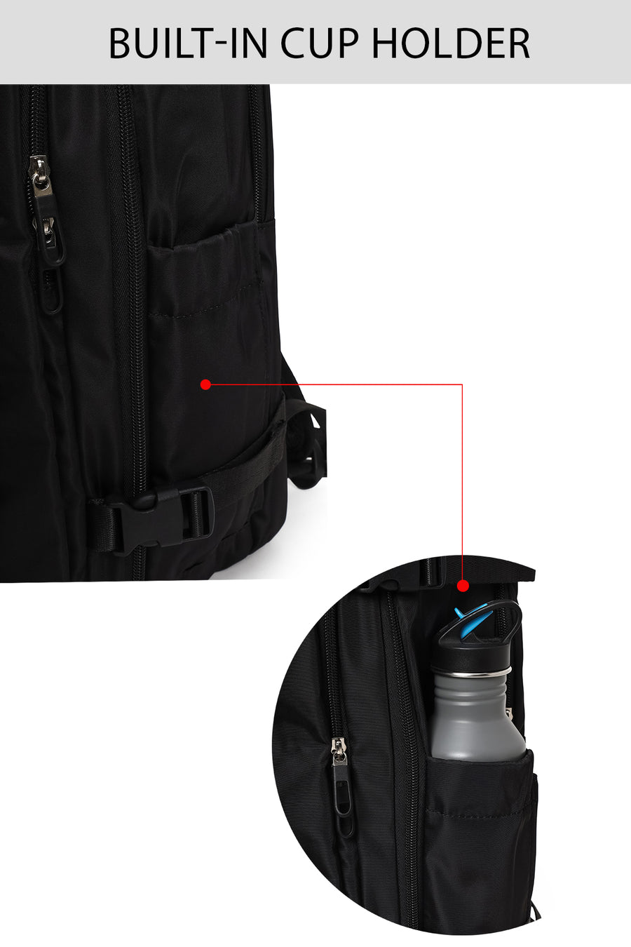 D-Pack Male Black Fabric Backpack