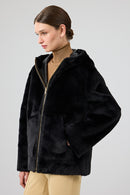 Gardena Women's Black Double-Sided Teddy Coat | Derimod
