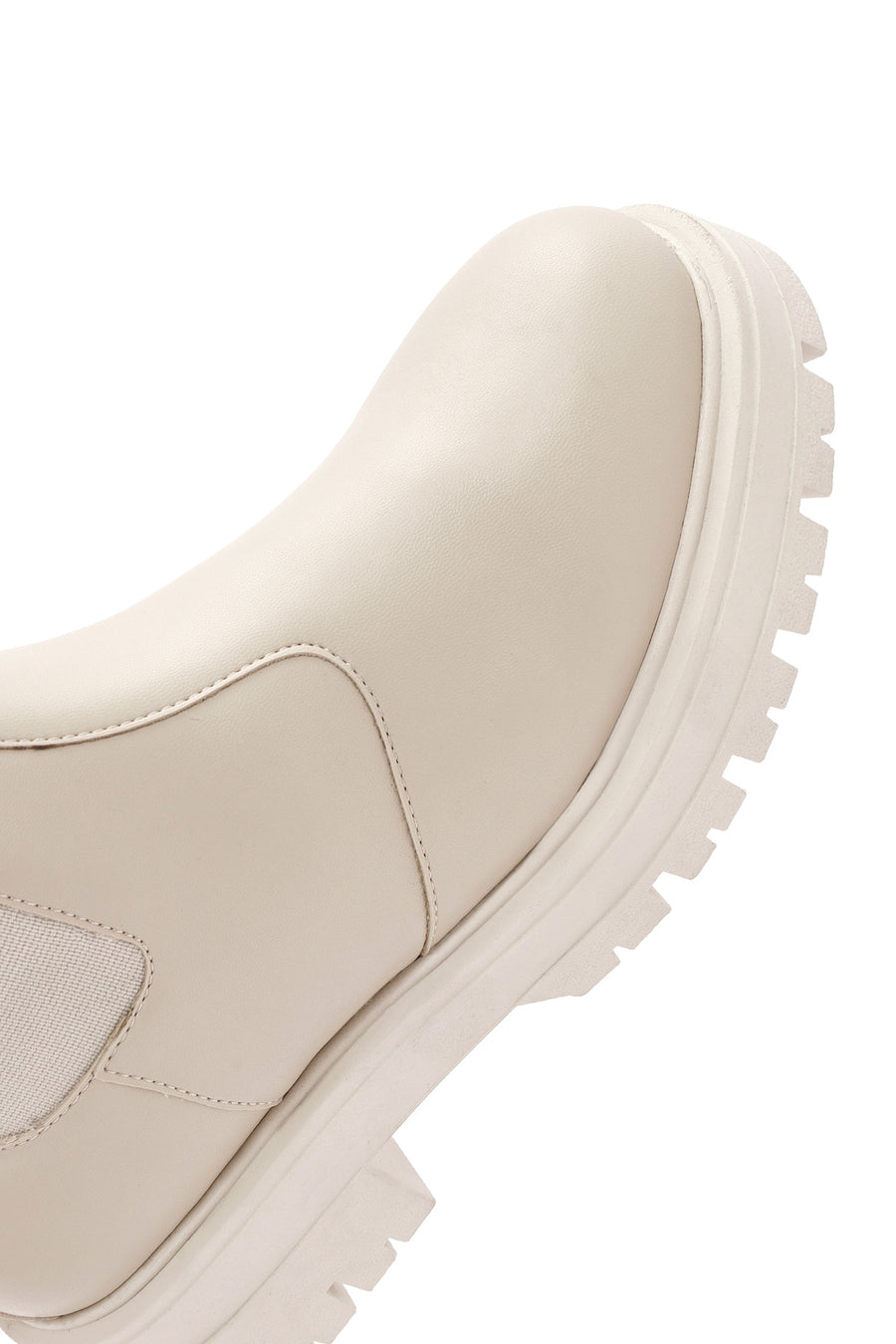 Women's Cream Chelsea Boots