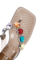 Women's Black Stone Jelly Flip Flops | Derimod