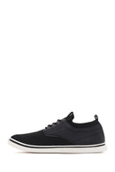 Erkek Siyah Bağcıklı Kumaş Sneaker | Derimod