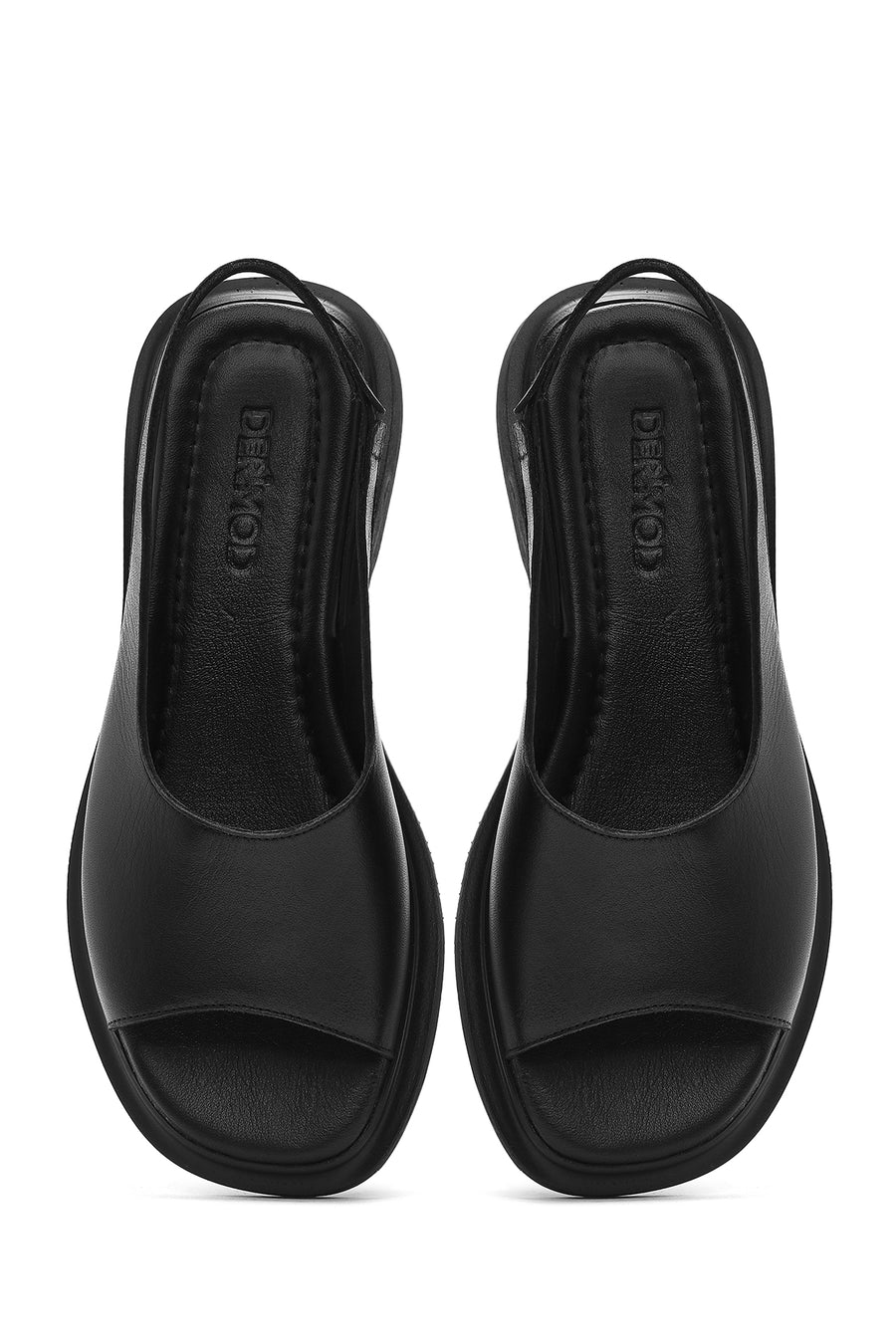 Women's Black Leather Sandals