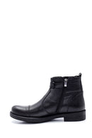 Men's Leather Zippered Boots | Derimod